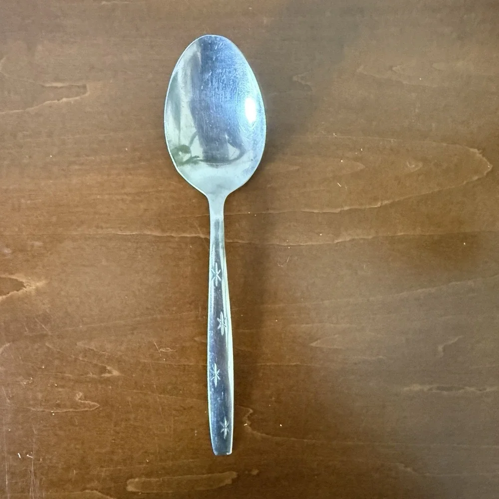 Vintage Stainless By Present Atomic Starburst Stainless Steel Spoon 5.75